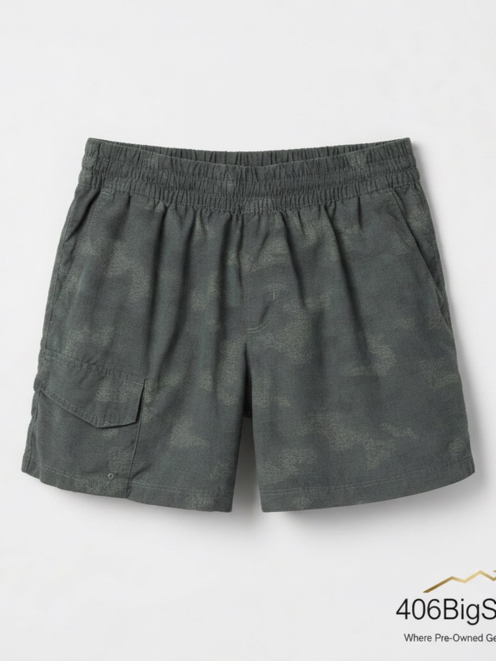 Columbia Gray Elastic Waist Shorts with Drawstring